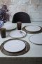 Hermia X00019019 Juego de Platos de Servicio de Gres Blanco Mate (6 Piezas)